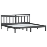 3100611 Bed Frame without Mattress Grey Solid Wood 200x200 cm