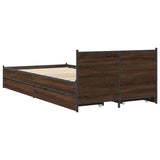 ZNTS Bed Frame with Drawers without Mattress Brown Oak 75x190 cm Small Single 3279976