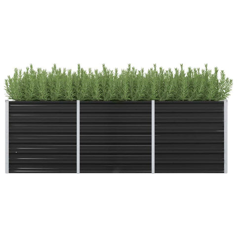 ZNTS Garden Raised Bed Anthracite 240x80x77 cm Galvanised Steel 45726