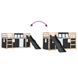 Bunk Bed without Mattress with Slide White and Black 90x190 cm Single 3284125