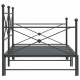 ZNTS Daybed with Trundle without Mattress Black 100x200 cm Steel 4104677