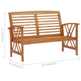 Patio Bench Durable Garden Bench Rectangular Traditional 310269