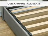 Double Size Ottoman Bed Frame, with Front Drawer - Grey T3398P378115