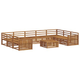 Outdoor Sofa Set 10 pcs Natural Solid Acacia Wood 3374164
