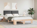 Bed Frame with Upholstered Headboard Dark Grey 120 x 200 cm 877280