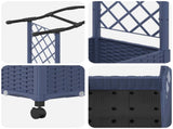 Raised Bed with Trellis and Roof Grey 124 x 40 x 129 cm PP 3423011