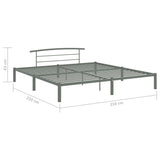 284706 Bed Frame without Mattress Grey Metal 200x200 cm