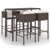 Garden Bar Set Brown PE rattan Durable Outdoor Furniture Sets 3095391