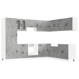 14 Piece Kitchen Cabinet Set "Kalmar" Concrete Grey Engineered Wood 3314975