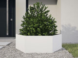 Garden Planter White Hexagon 104x90x45 cm Steel 851130