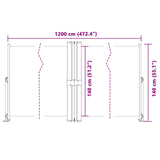 Retractable Side Awning Red 140x1200 cm 318065