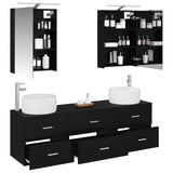 Bathroom Furniture Set 5 pcs Black Oak 3406992