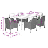 7 Piece Garden Dining Set with Cushions Brown Poly Rattan 3211945