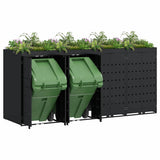 Wheelie Bin Storage for 4 Bins Black 272 x 77.5 x 121.5 cm 3394740
