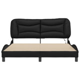 Bed Frame with LED without Mattress "Hvar" Black 160x200 cm 3213941