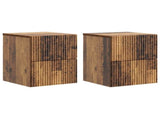 Wall-Mounted Bedside Cabinet 2 pcs Old Wood 33 x 34.5 x 40 cm 898482