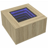 ZNTS Coffee Table with LED Sonoma Oak 60x60x40 cm Engineered Wood 847569