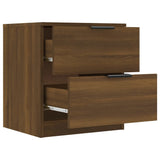 Bedside Cabinets 2 pcs Brown Oak Engineered Wood 817038