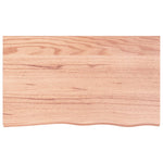 Basin Shelf Wall Mounted Steel and Solid Wood Oak 3302651