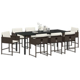 Garden Dining Set 9 pcs Brown Poly Rattan 3380728