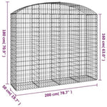 Arched Gabion Basket 200x50x160/180 cm Galvanised Iron 153478