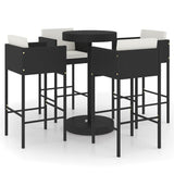 Garden Bar Set Black, Cream White PE Rattan, Powder-Coated Steel 3095380
