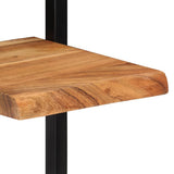 Wall Shelves 2 pcs 25x25x75 cm Solid Wood Acacia and Steel 338462