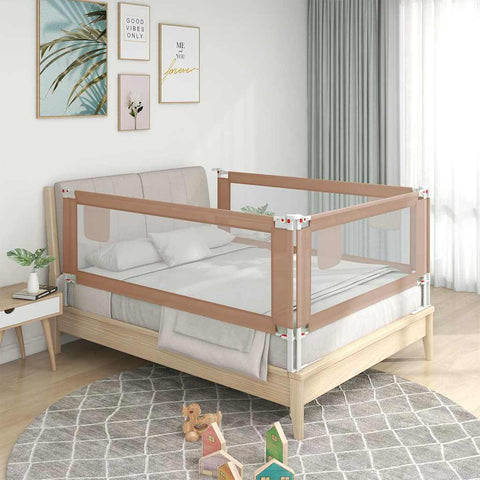 Toddler Safety Bed Rail Taupe 200x25 cm Fabric 10224