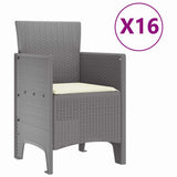 Garden Dining Set with Cushions 17 pcs Light Grey PP 3378671