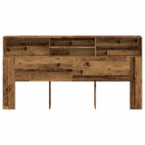 Headboard Cabinet Old Wood 200x19x103,5 cm Engineered Wood 856874