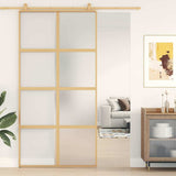 Sliding Door Gold 102.5x205 cm Frosted ESG Glass and Aluminium 155189