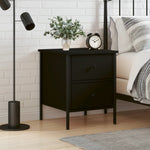 ZNTS Bedside Cabinet Black 40x42x50 cm Engineered Wood 825983