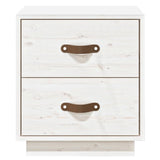 Bedside Cabinet White 40x34x45 cm Solid Wood Pine 818327