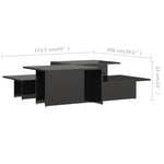 Coffee Tables 2 pcs High Gloss Black 111.5x50x33 cm Engineered Wood 805576