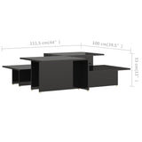 Coffee Tables 2 pcs High Gloss Black 111.5x50x33 cm Engineered Wood 805576