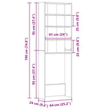 Washing Machine Cabinet Brown Oak 64x24x190 cm 815953