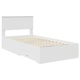 Bed Frame with Headboard White 100 x 200 cm Engineered Wood 3410931