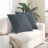 Sofa Pillows 2 pcs Dark Grey 80 x 80 cm Corduroy Fabric 42014058