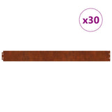 Lawn Edging 30 pcs 20 x 103 cm Weathering Steel Rusty 858330