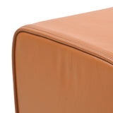 Bench 110 x 30 x 45 cm Real Leather Brown 42042111