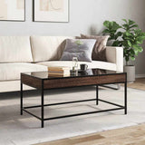 Coffee Table with Infinity LED Brown Oak 90x50x41 cm 847691