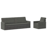 Sofa Set 2 pcs Dark Grey Corduroy Fabric 3433261