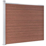 Fence Panel Set WPC 353x146 cm Brown 3070451
