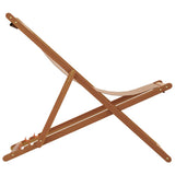 Folding Beach Chair Taupe Solid Wood Eucalyptus and Fabric 366565