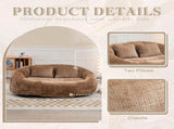GOMYWAY Oversized Bean Bag Chair for Adults Kids 2 Seat Bean Bag Sofa with 2 Pillows, Comfy Chenille W2678P489520
