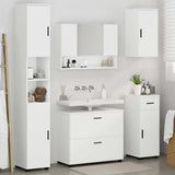 Bathroom Furniture Set 5 pcs White Engineered Wood and Metal 3393073