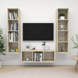 3 Piece TV Cabinet Set Sonoma Oak Engineered Wood 3079757