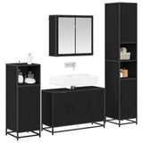 Bathroom Furniture Set 2 pcs Black Oak Engineered Wood 3402529