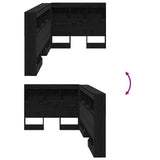 Storage Headboard with Shelf Black Oak 90 cm Engineered Wood 3335454