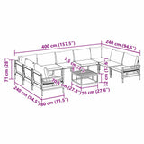 Garden Sofa Set Anthracite Steel 3379015
